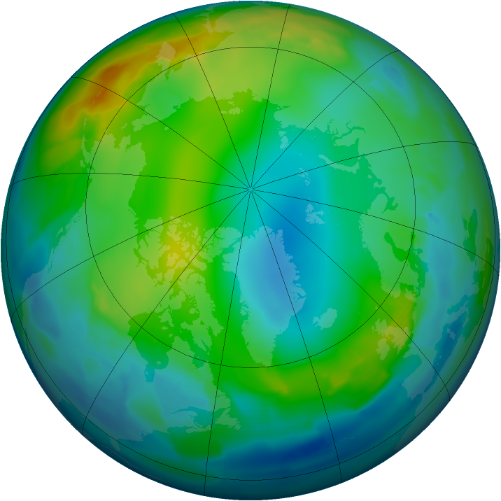 Arctic ozone map for 14 December 2011